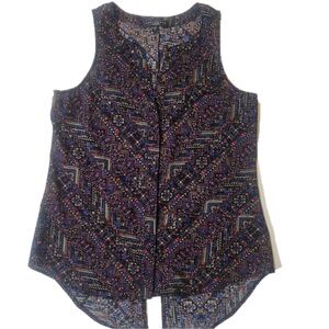 Sanctuary‎ Tank Top Womens Small Multicolor Geometric V Neck Tunic Sleeveless